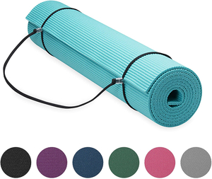 PVC YOGA MAT Essentialsプレミアムヨガマットヨガマットキャリアスリング付き（72 "LX 24 " WX 1/4インチ厚）